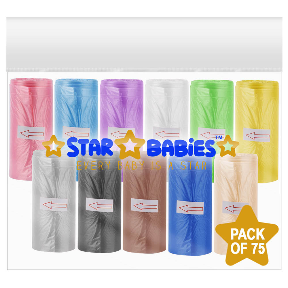 Star Babies - Scented Nappy Bag - Pack Of 75 - 22 x 32cm - Rainbow