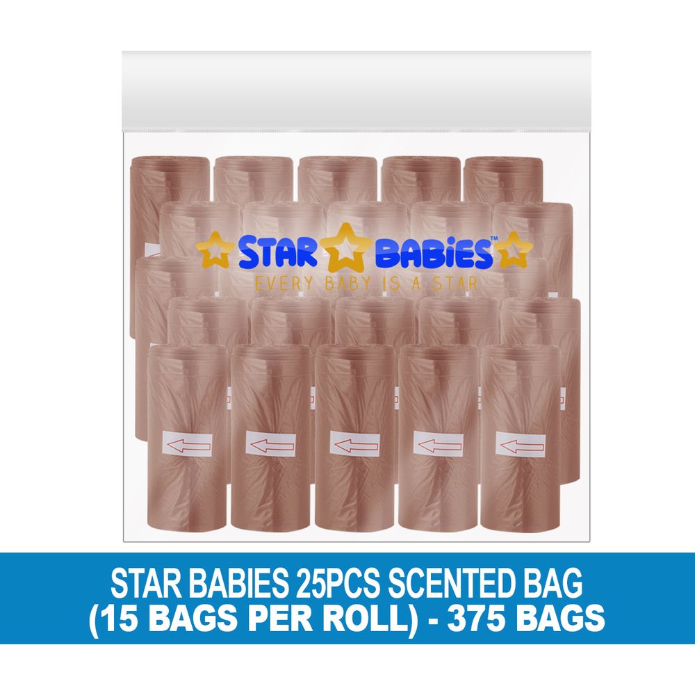 Star Babies - Scented Nappy Bag - 375pcs - Brown