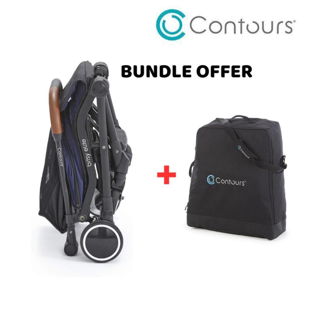 كونتور - عربية أطفال بيتسي إليت - أزرق ياقوتي مع شنطة بيتسي - أسود