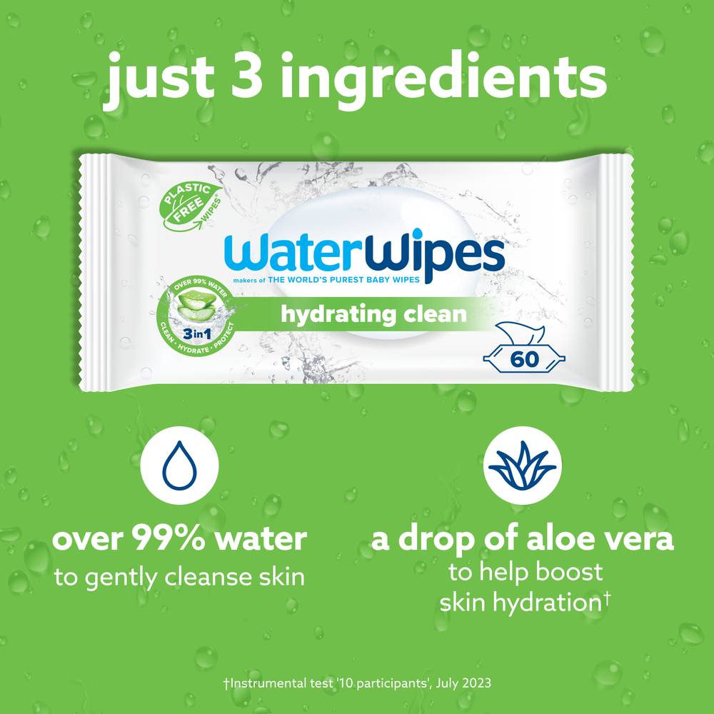 Waterwipes - Hydrating Clean Baby Wipes - Pack of 6 - 360 Pcs