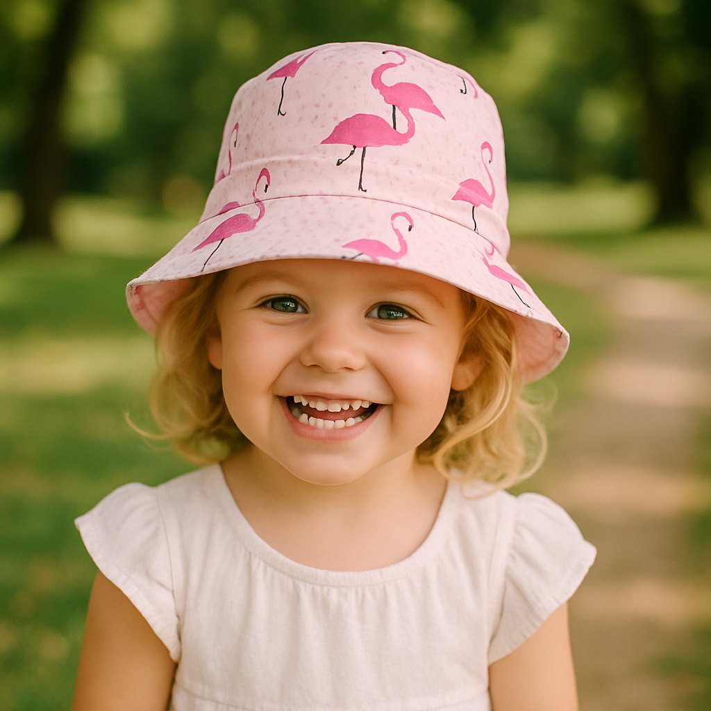 Wonder Kids Girl's Flamingo Printed Bucket Hat - Pink