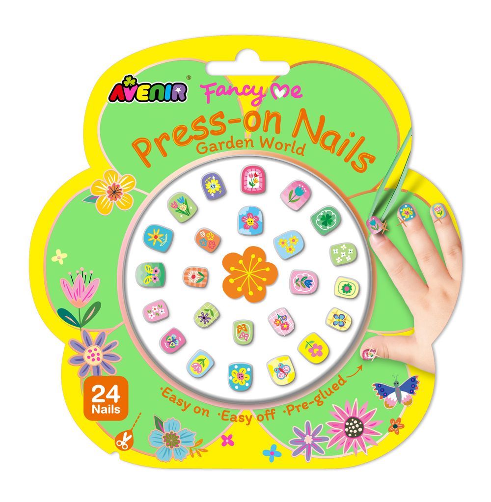 Avenir - Fancy Me Press-On Kids Nails - Garden World - 24 Pcs