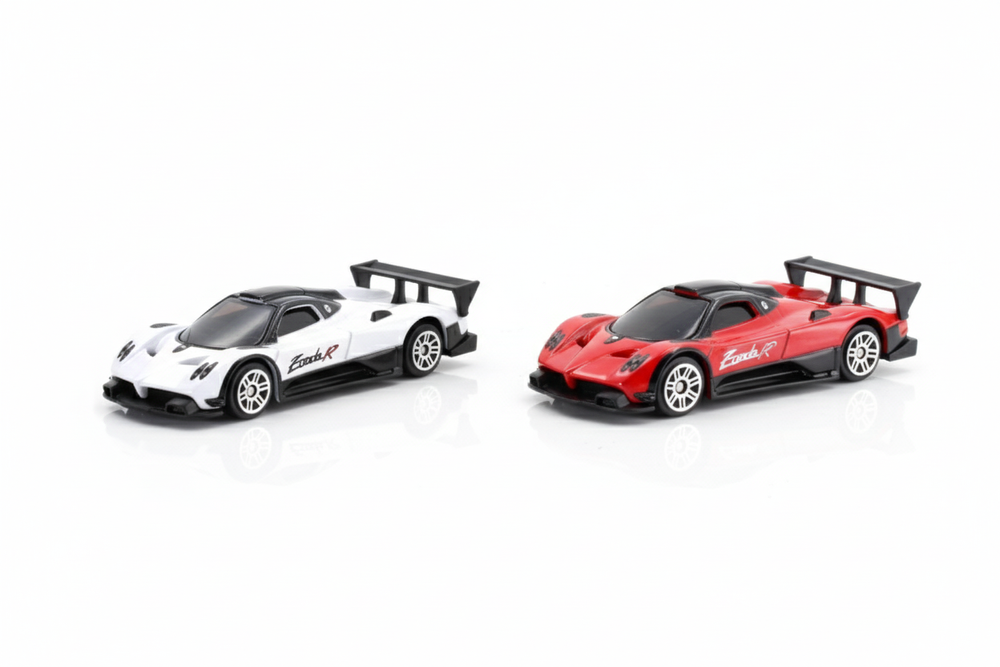 D-Power - Pagani Zonda R Diecast Mini Car 1:64 - Assorted Colors White/Red - 1pc