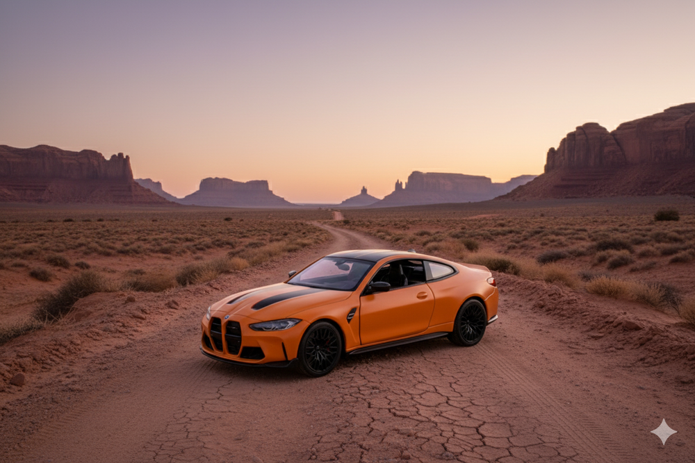 D-Power - BMW M4 CSL 2023 Diecast Car 1:36 - Matte Orange - 1pc