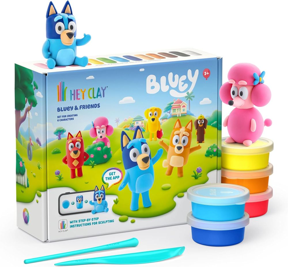 Hey Clay Bluey & Friends Colorful Modeling Air-dry Clay Set