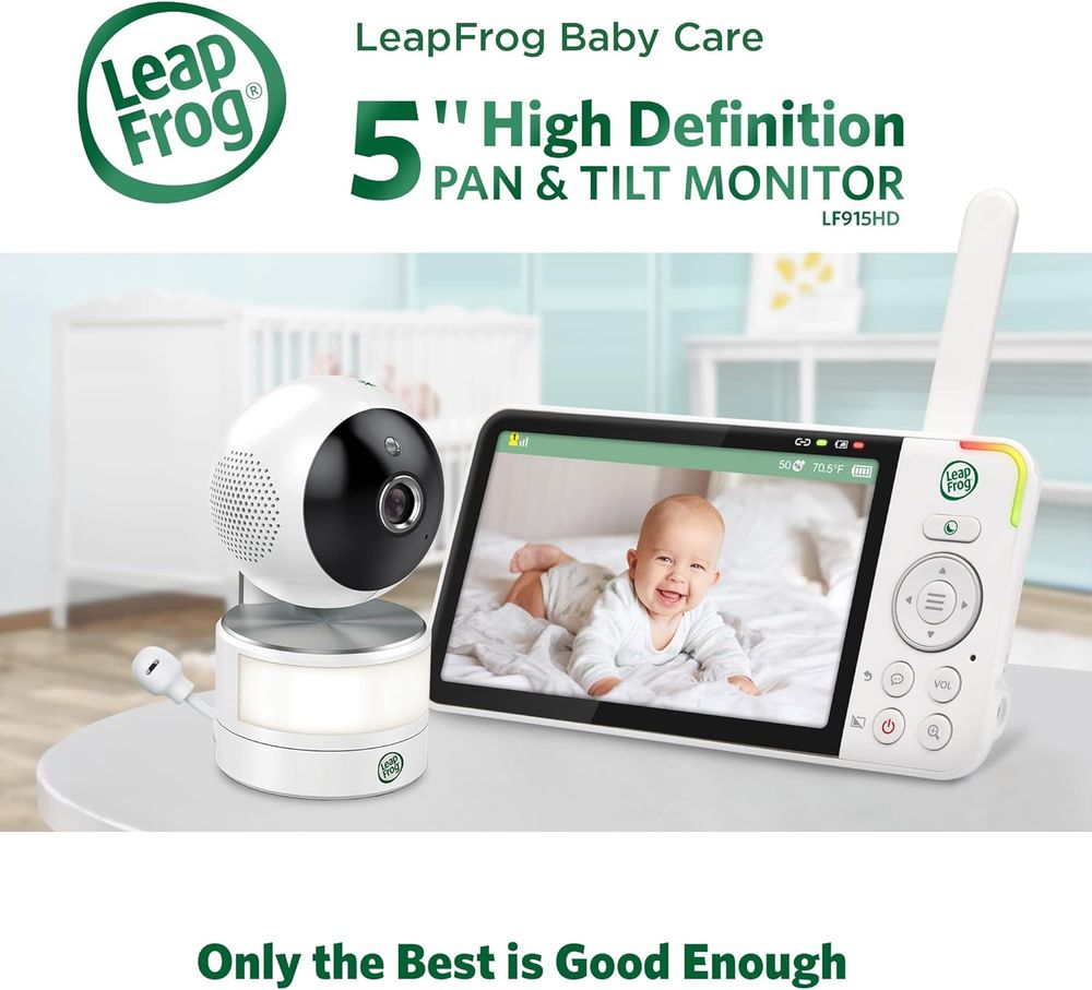 LeapFrog - 5inch HD Video Baby Monitor, 360-degree Pan Tilt, 8x Zoom