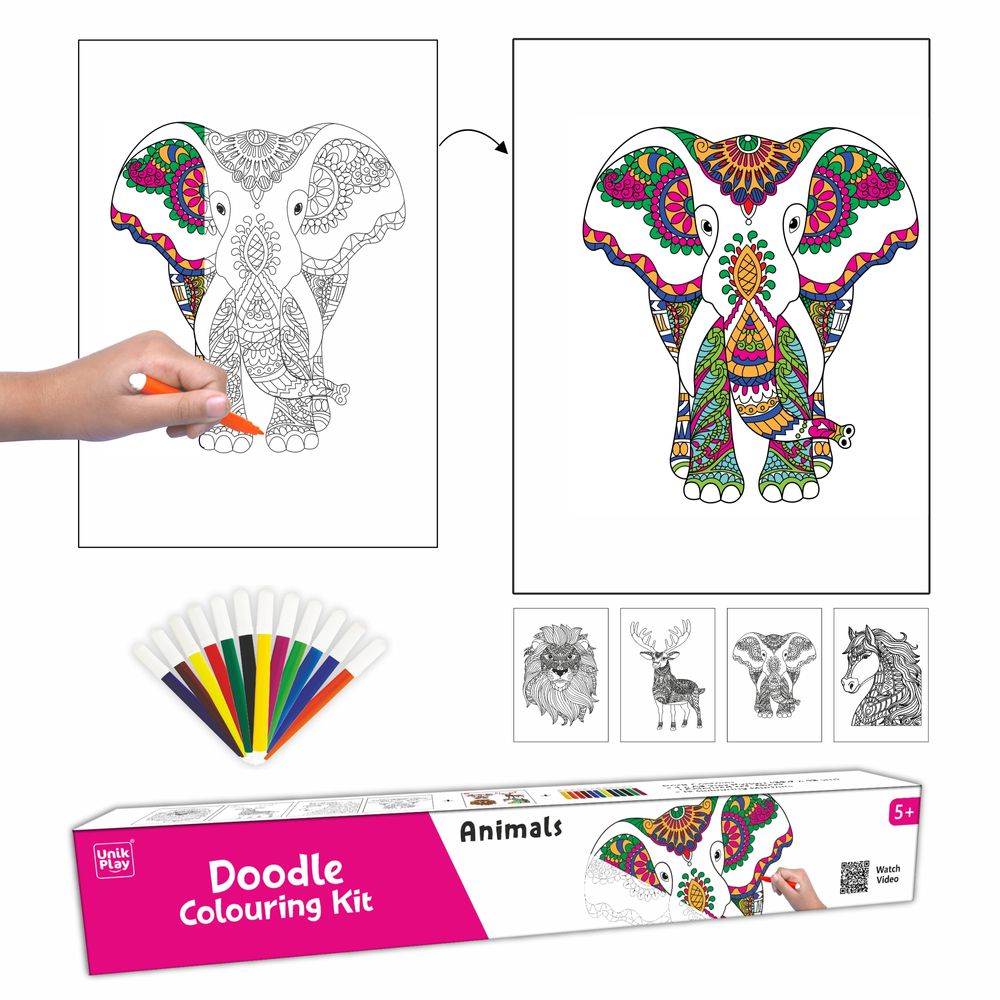 Unikplay - Doodle Colouring Kit - Animals