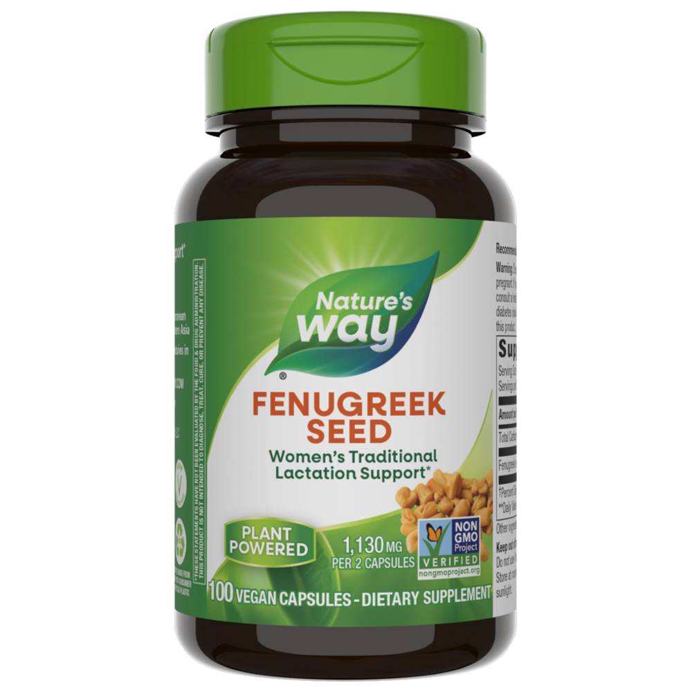 Nature's Way - Fenugreek Seed  Vegan Capsules - 100 Pcs