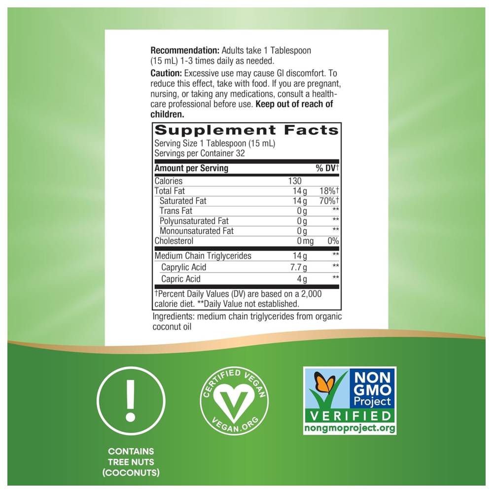 Nature's Way - Organic MCT Oil - 480 ml