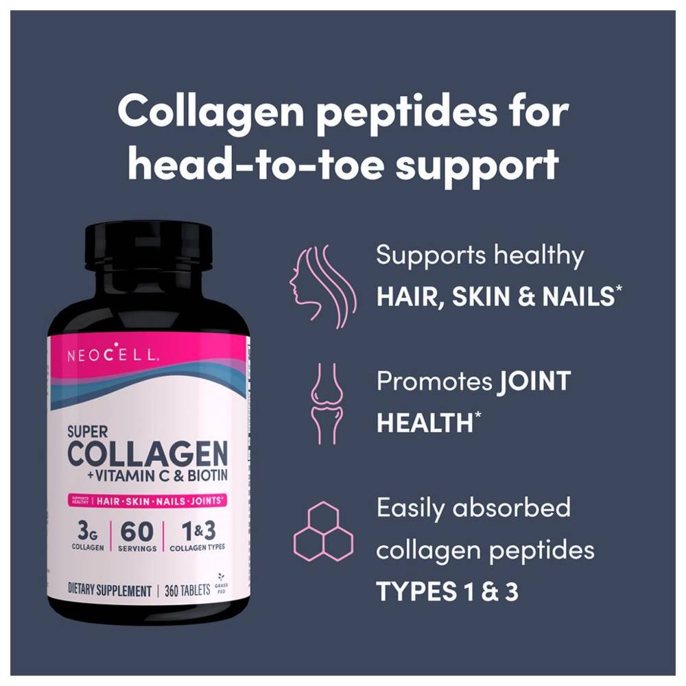 Neocell - Super Collagen With Vitamin C & Biotin Tablets  - 360 Pcs