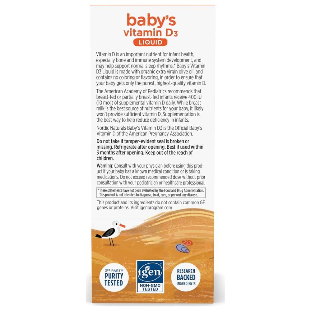 Nordic Naturals - Baby's Vitamin D3 400IU Liquid - 22.5 ml