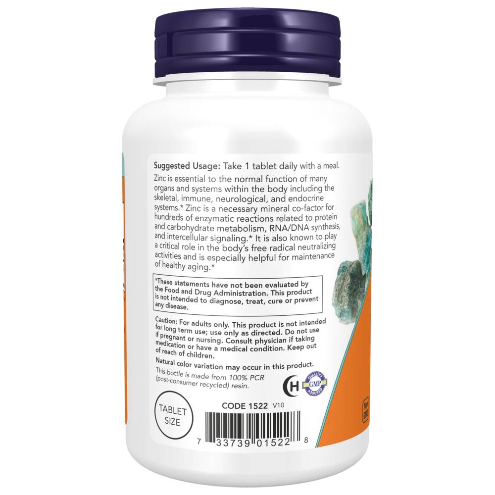Now Foods - Zinc 50mg Tablets - 250 Pcs