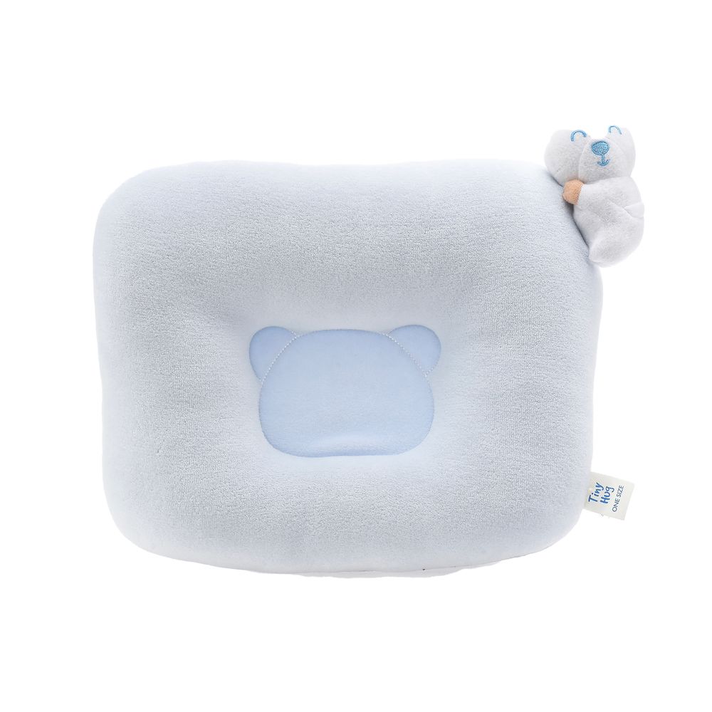 Tiny Hug - Newborn Baby Square Pillow - Light Blue