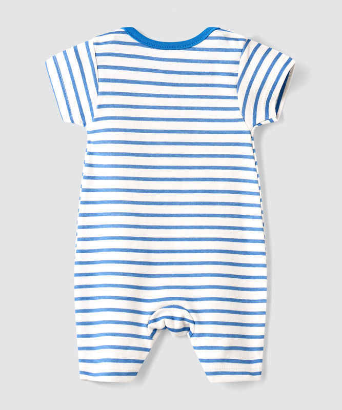 إليغانت كيدز - رومبير مطبوع عليه أخطبوط للأولاد الرضع - أبيض/أزرق