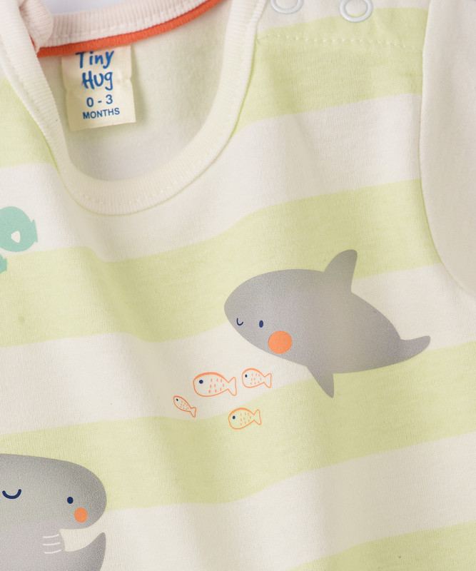 Tiny Hug - Baby Boy's Sea Printed Romper - Multicolor