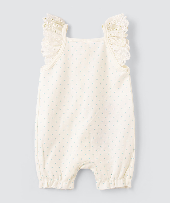 Tiny Hug - Floral Print Baby Girl Romper - White