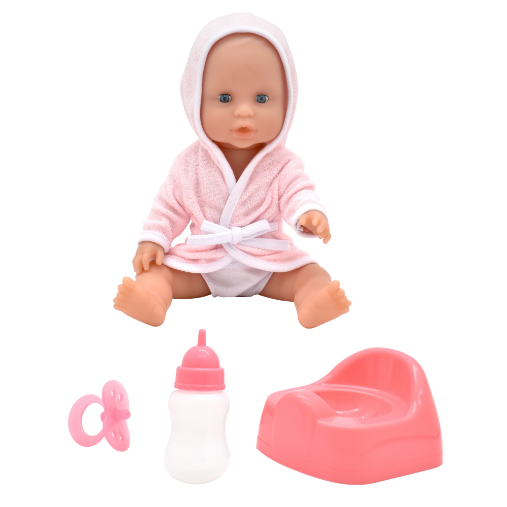 Dollsworld - Baby Dribbles Deluxe Doll With Accessories - Pink - 12-Inch