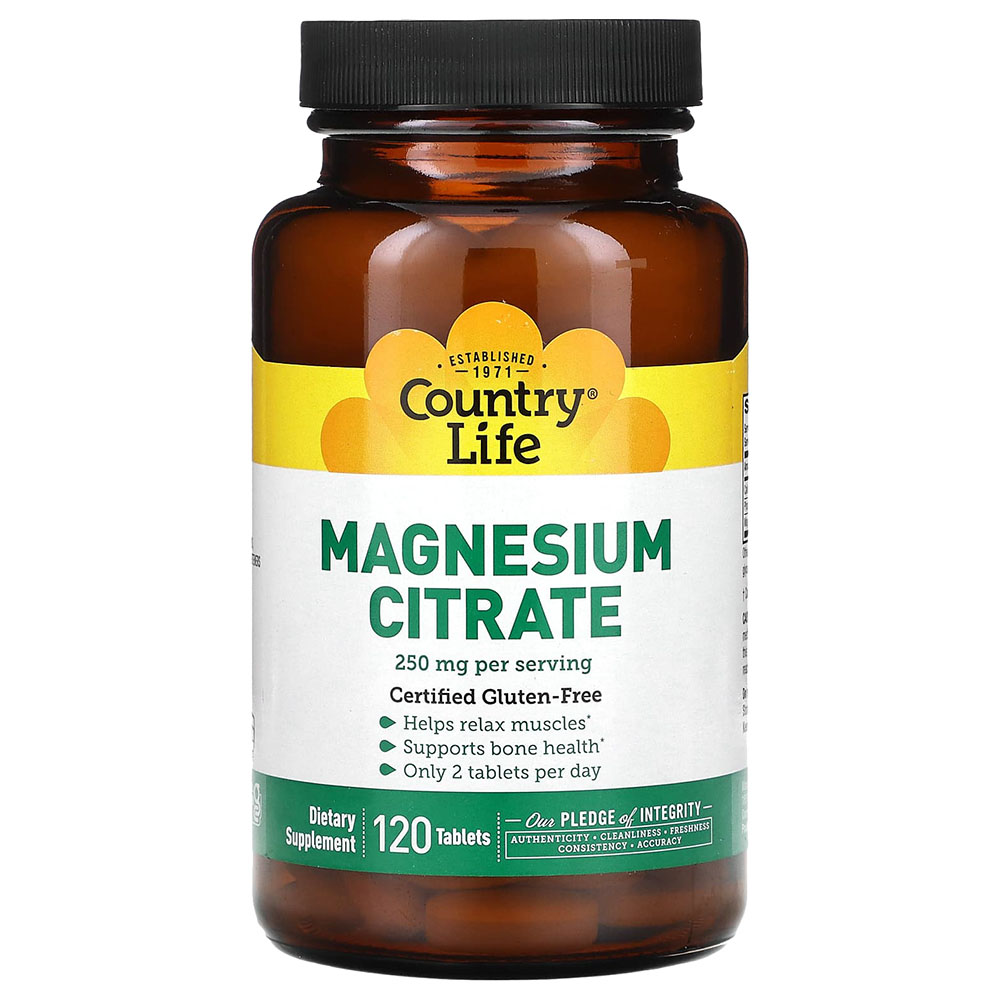 Country Life - Magnesium Citrate 250 Mg Tablets - 120 Pcs