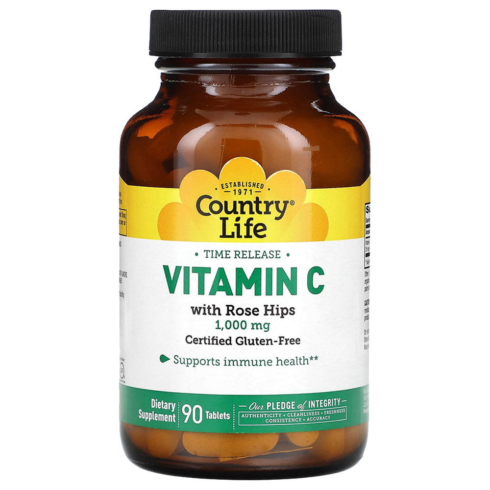 Country Life - Vitamin C With Rosehips 1000 Mg Tablets - 90 Pcs