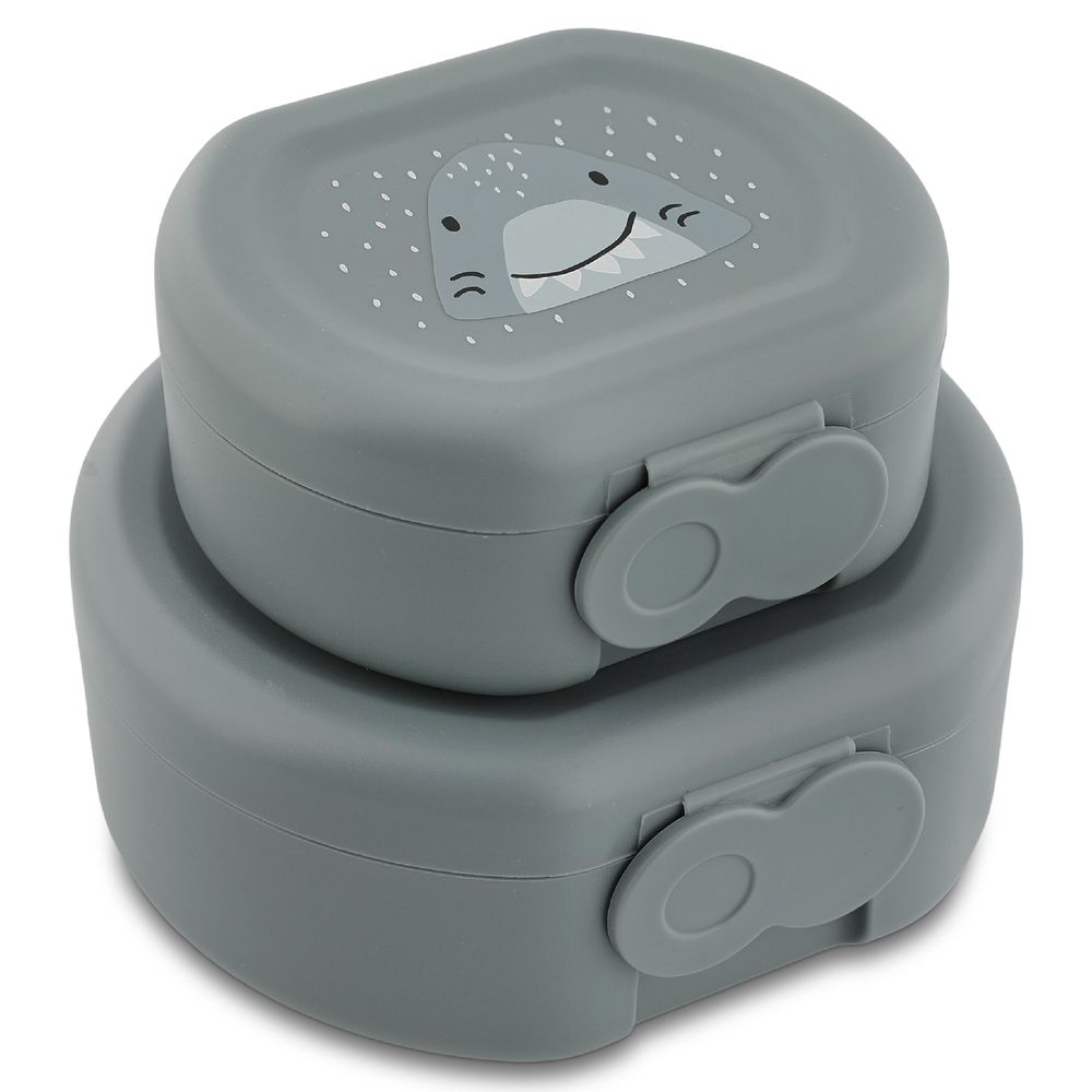 تريكسي - صندوق وجبات خفيفة مع مشبك - قطعتان - السيد قرش