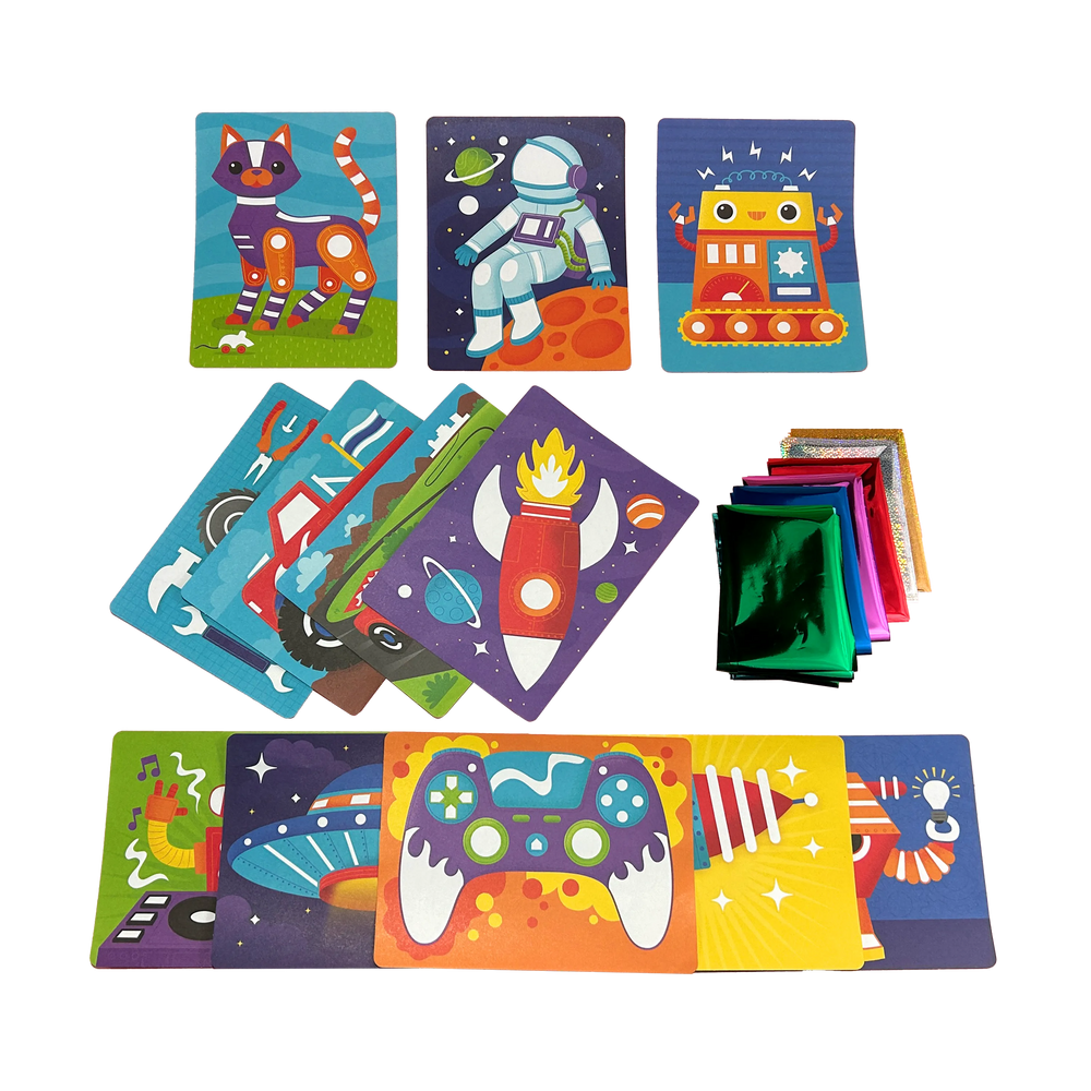 Ooly - Foil-Tastic Foil Art And Coloring Fun Kit - Gadgets & Gizmos - 36 Pcs