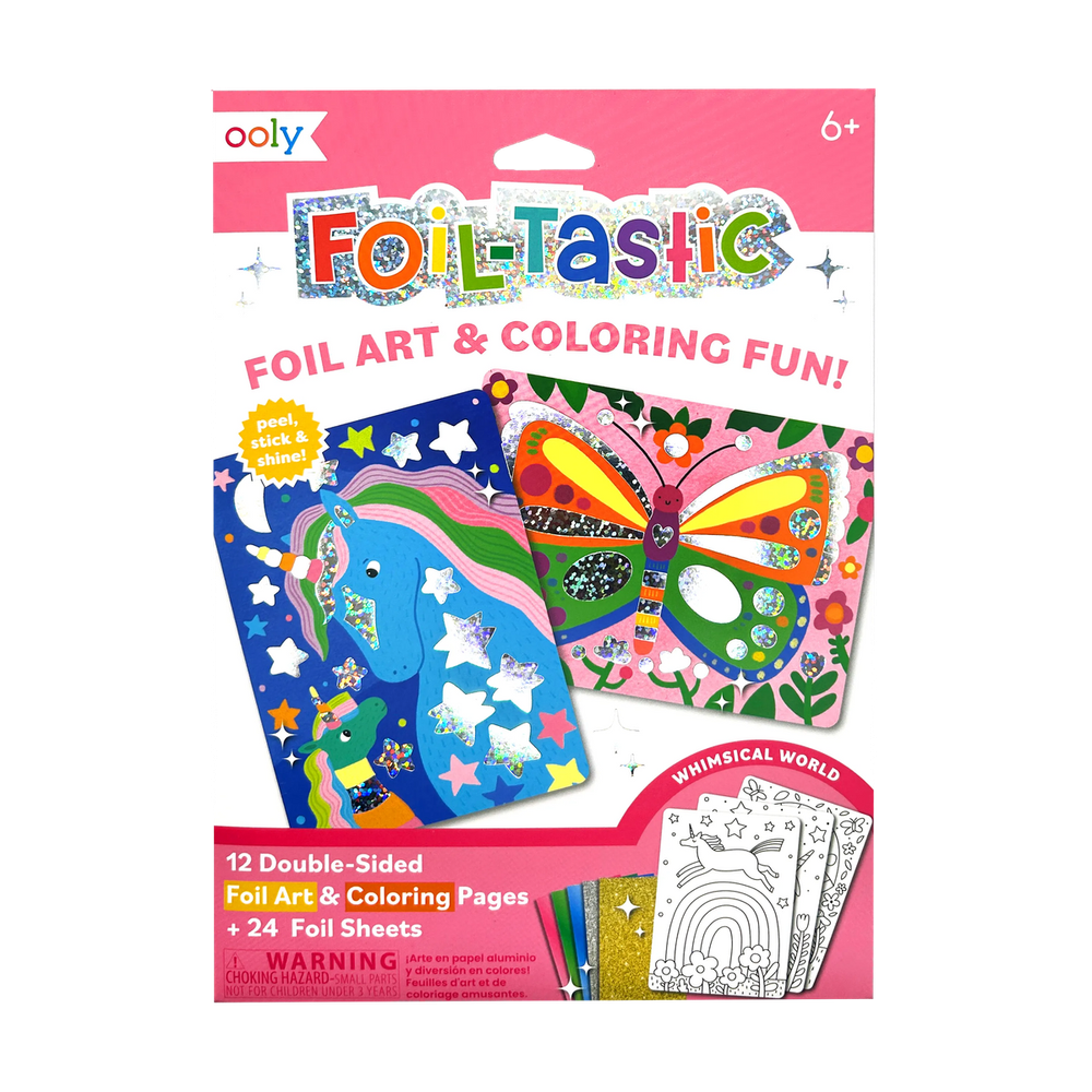 Ooly - Foil-Tastic Foil Art & Coloring Fun Kit - Whimsical World - 36 Pcs