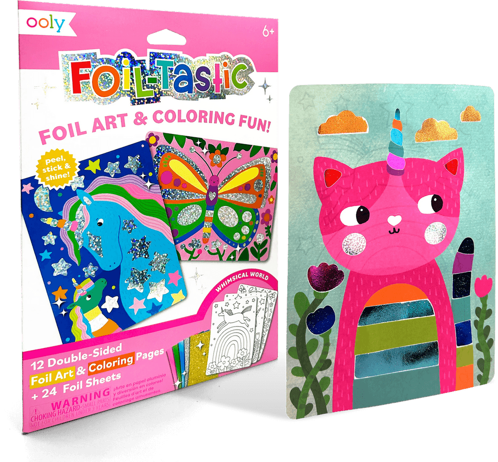 Ooly - Foil-Tastic Foil Art & Coloring Fun Kit - Whimsical World - 36 Pcs