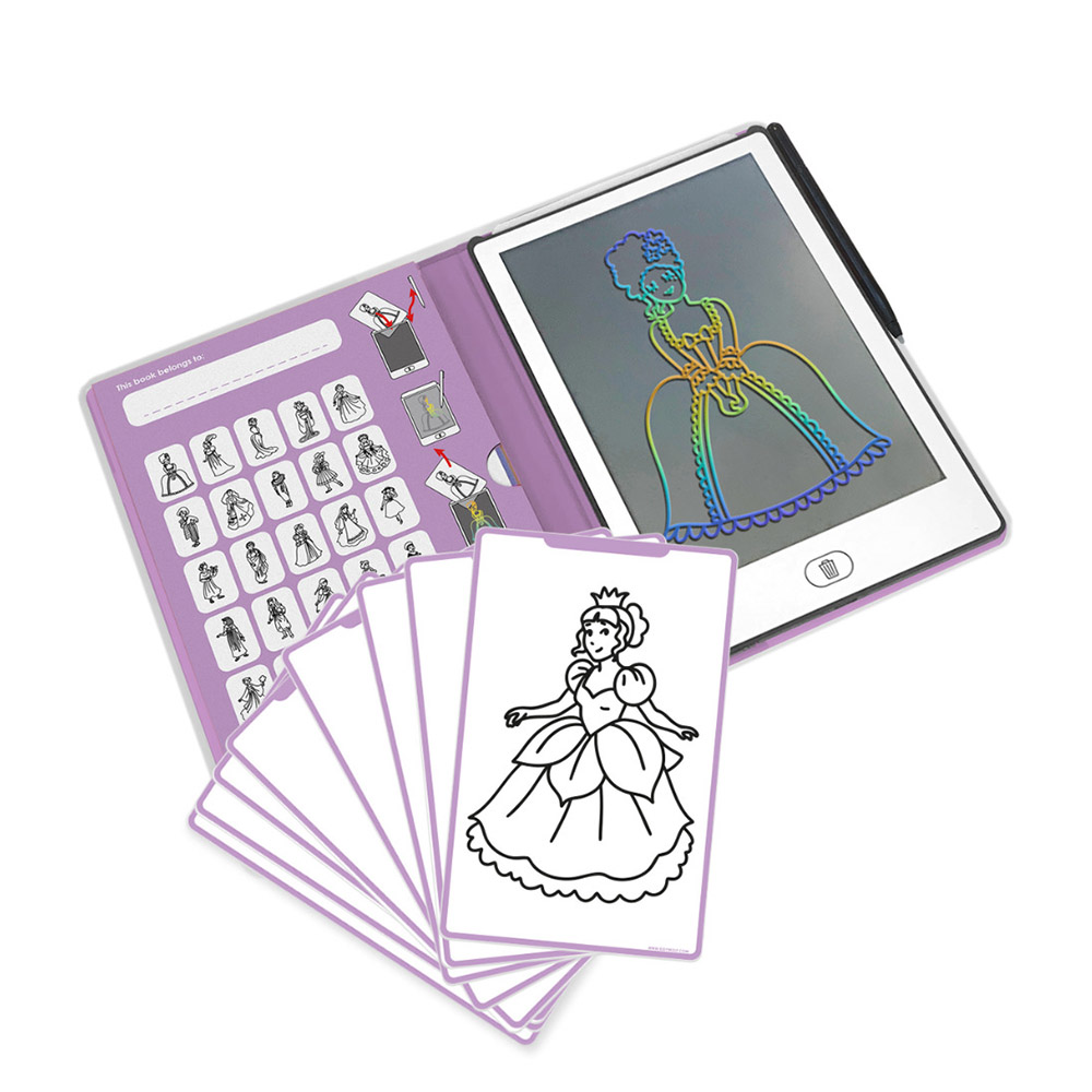 Kidywolf - Kidydraw Mini LCD Tracing Book - Princess Around The World