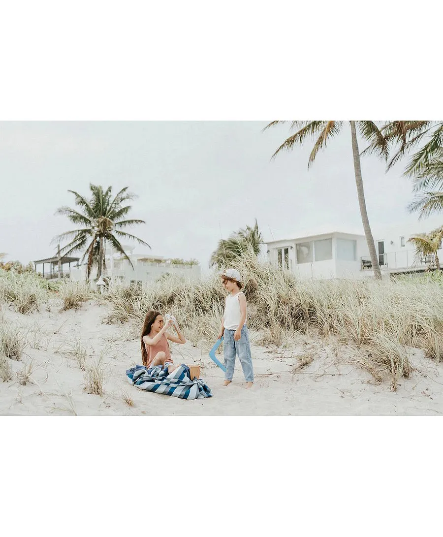 Play & Go Stripes Outdoor Playmat And Storage Bag - Blue/Green