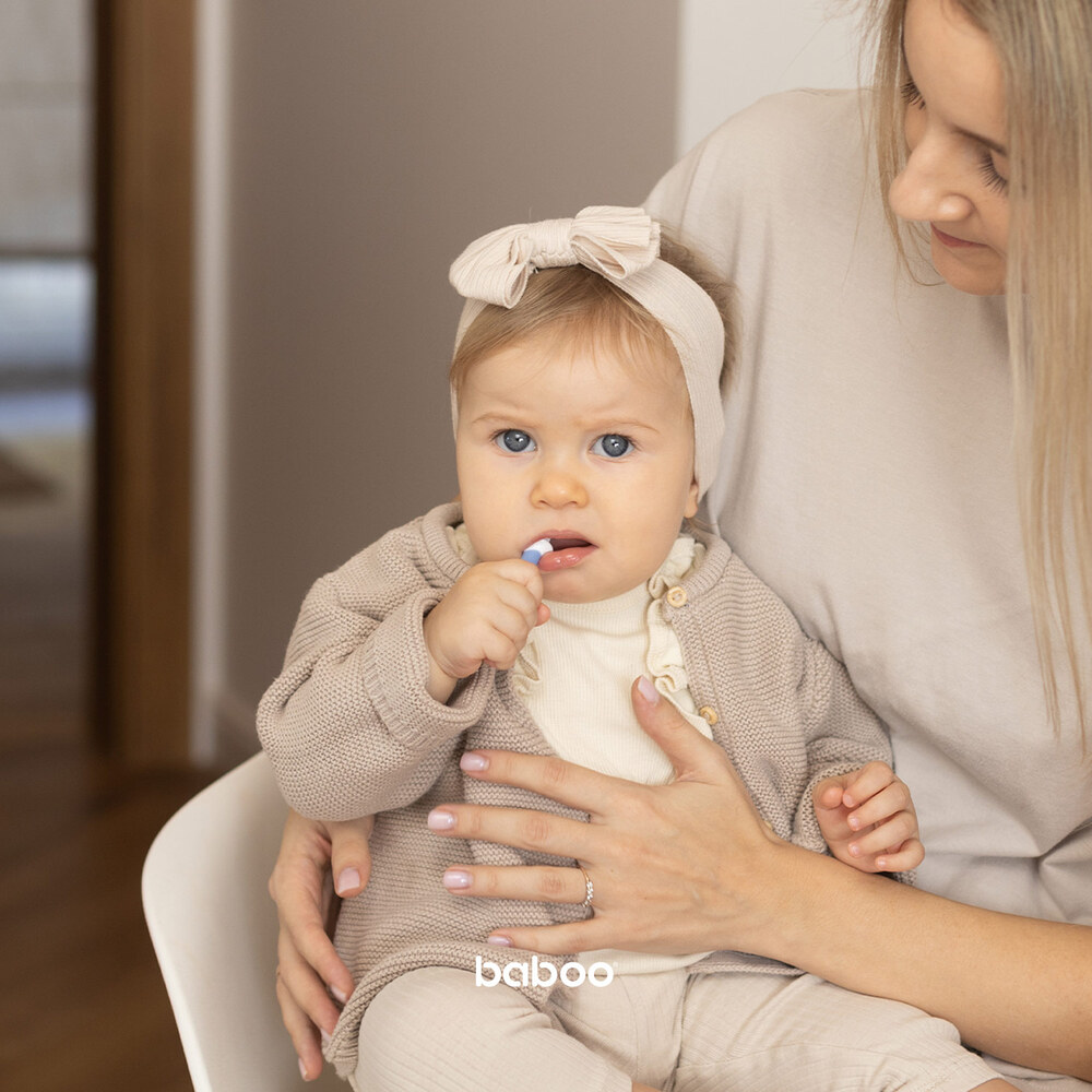 Baboo - Silicone Baby Toothbrush Set - 6m+ - Blue Haze