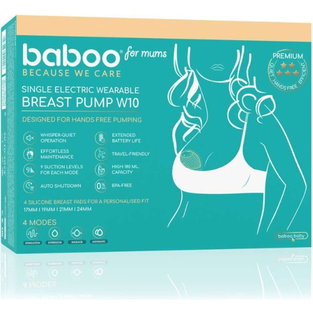 Baboo - Single Electric Wearable Hands-free Breast Pump - 180ml - Cacao