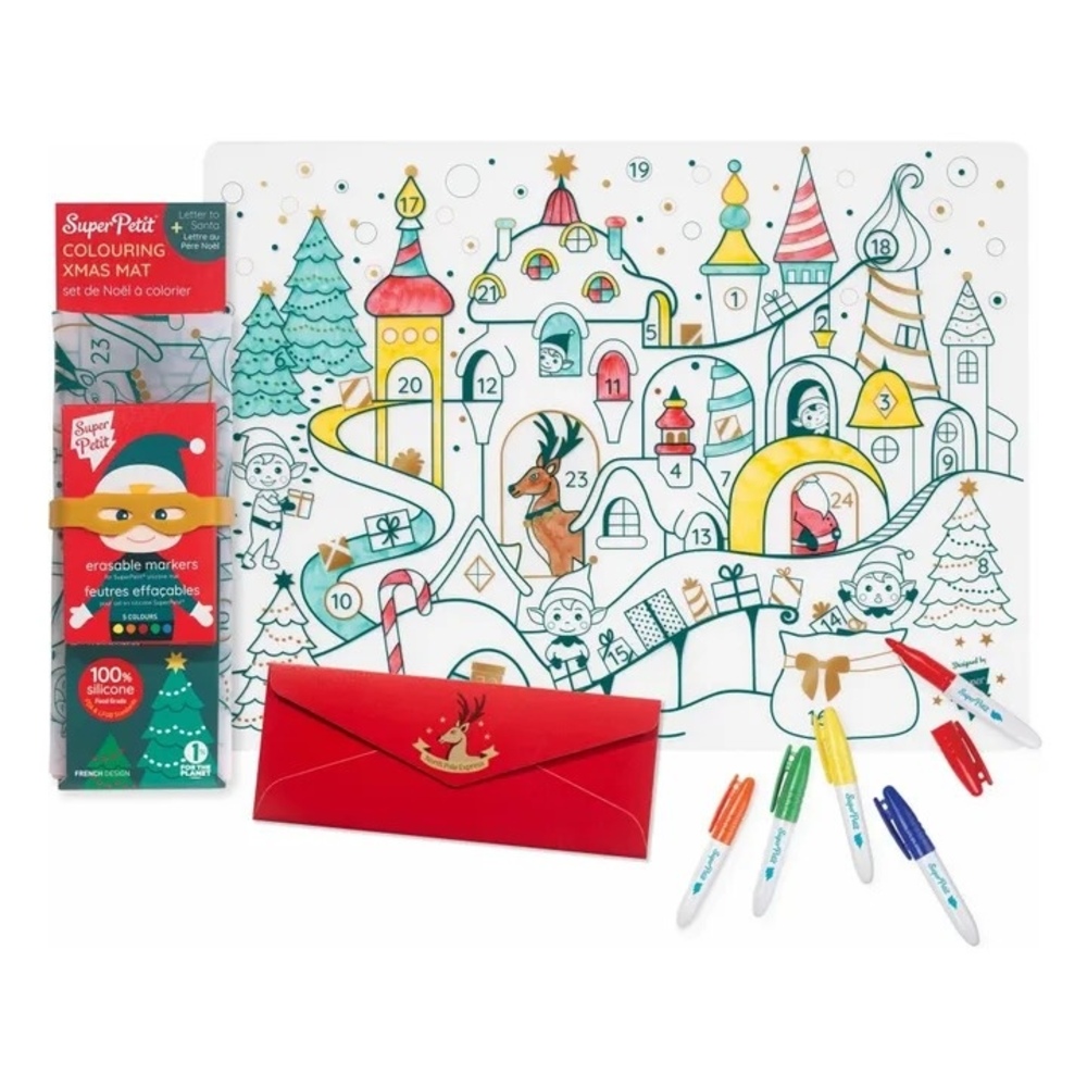 Super Petit Christmas Village Letter To Santa Clause And 5 Markers