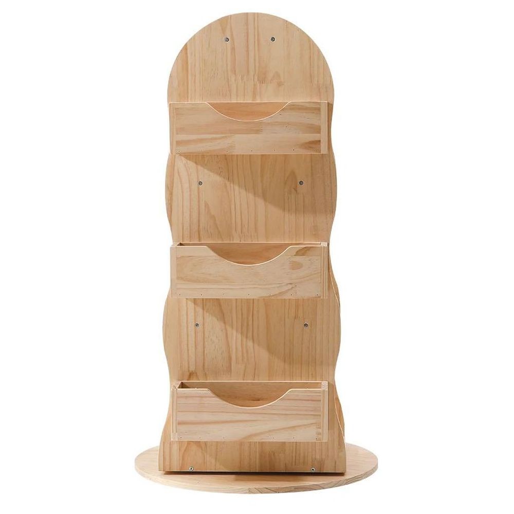 Woody Buddy - Rotating Wooden Bookshelf - Brown