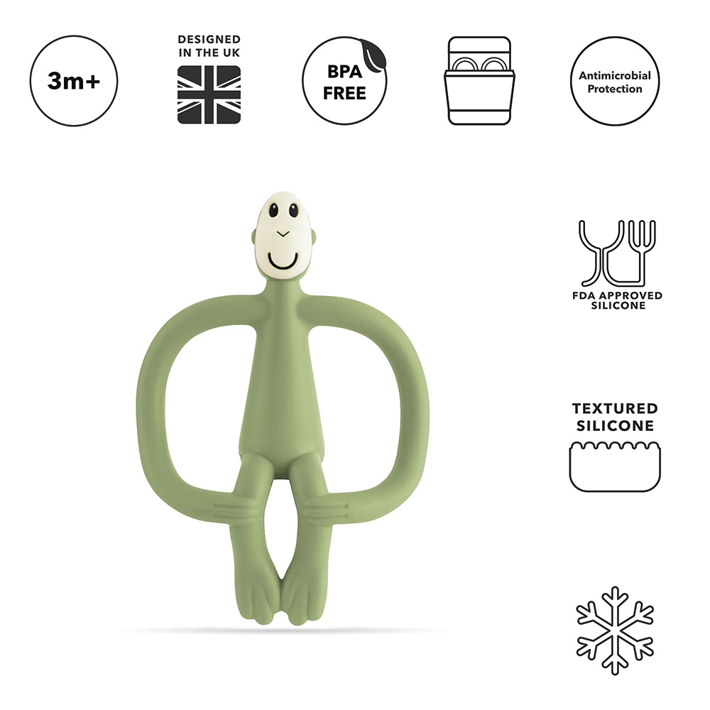 Matchstick Monkey - Original Teether - Olive Green