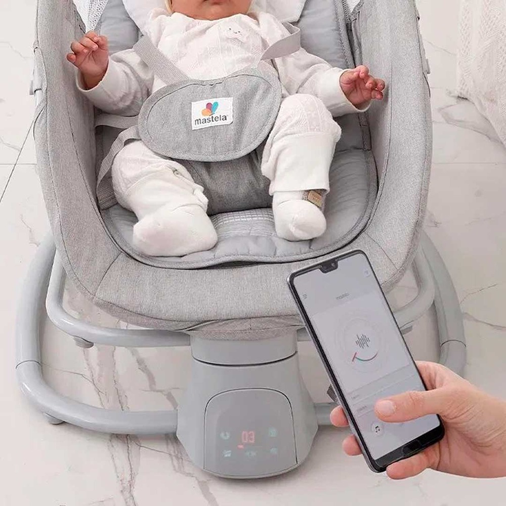 Mastela 4-In-1 Baby Electric Rocking Chair - Light Grey