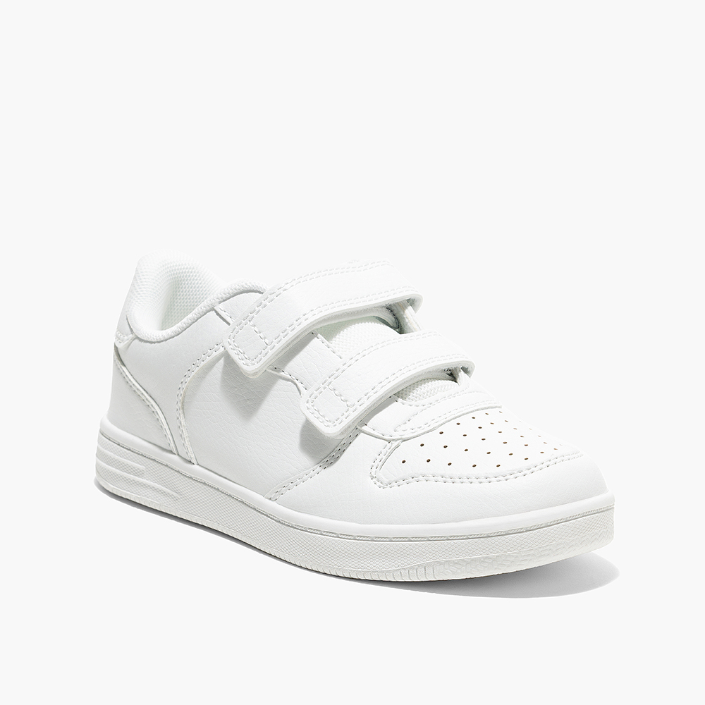 Amica - Kids' Double Velcro Trainer Shoes - White