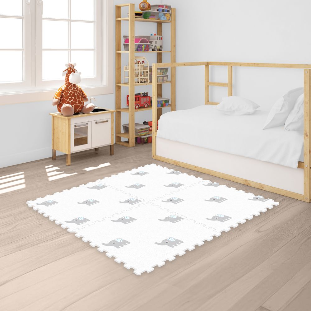 Moon - Elephant Baby Puzzle Playmat Eva Foam Floor Mat - Multicolor