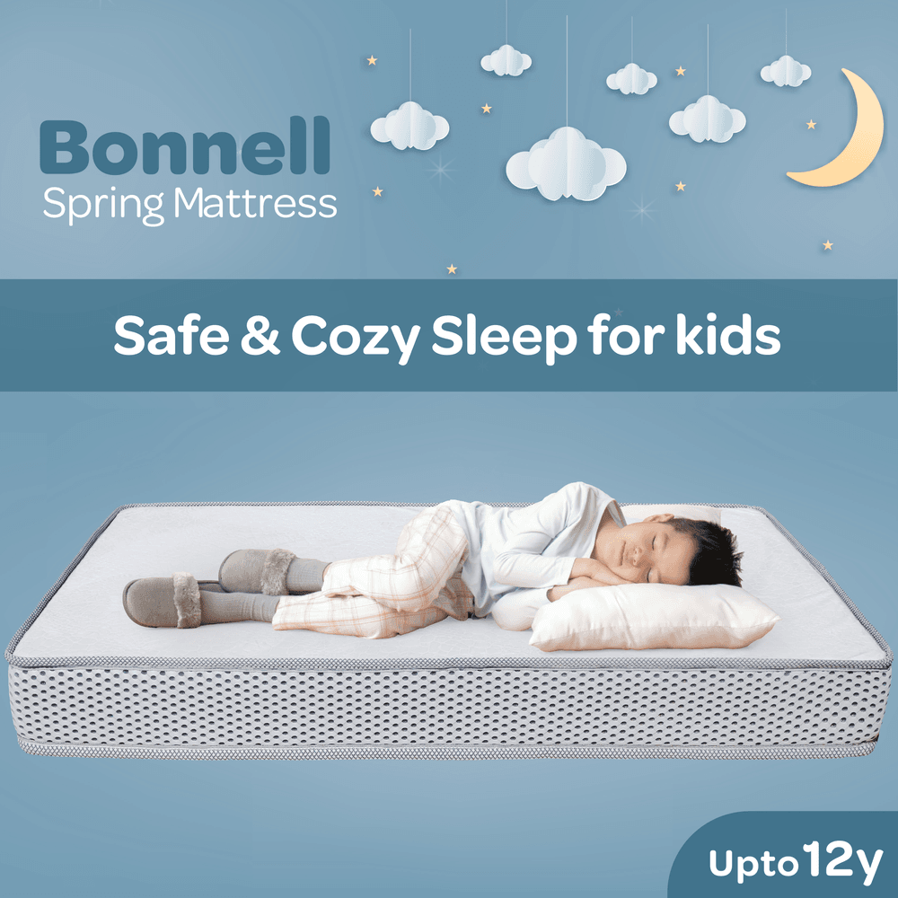 مون - فرشة نوابض بونيل - أبيض - 140 × 70 × 17 سم