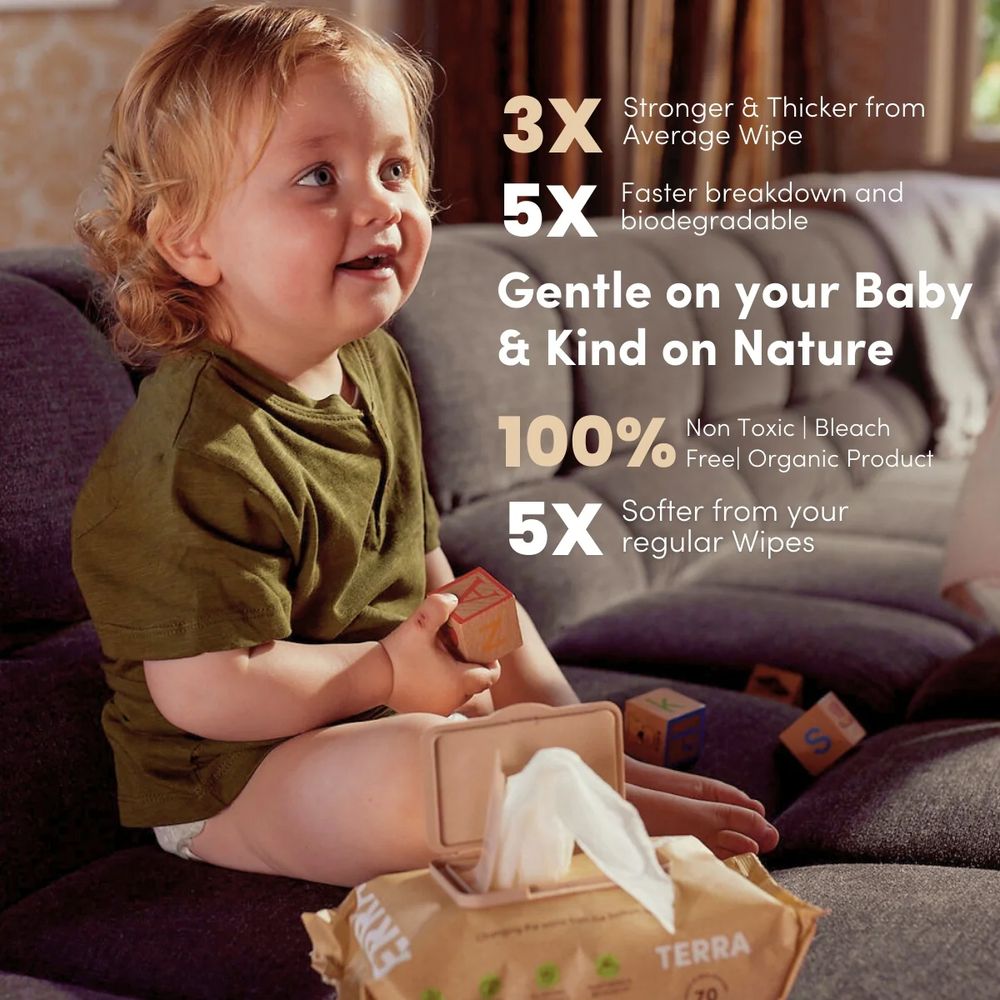 Terra Gentle - Baby Wipes With Kiwifruit Extract - 70 Pcs