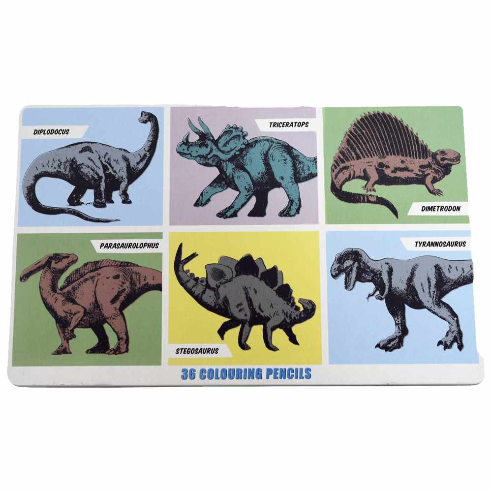 Rex London - Colouring Pencils In A Tin - Prehistoric Land - 36 Pcs