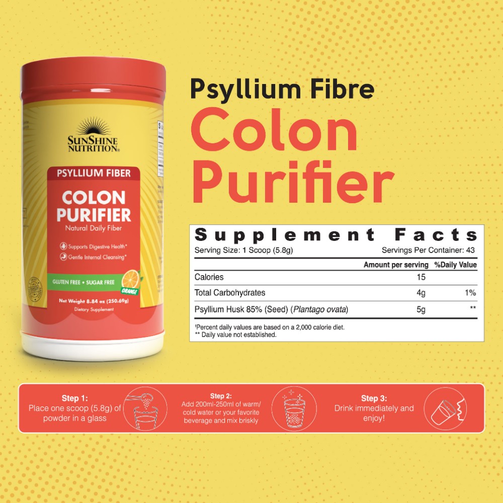 صن شاين نيوتريشن - منقي القولون بالبرتقال - 255غ