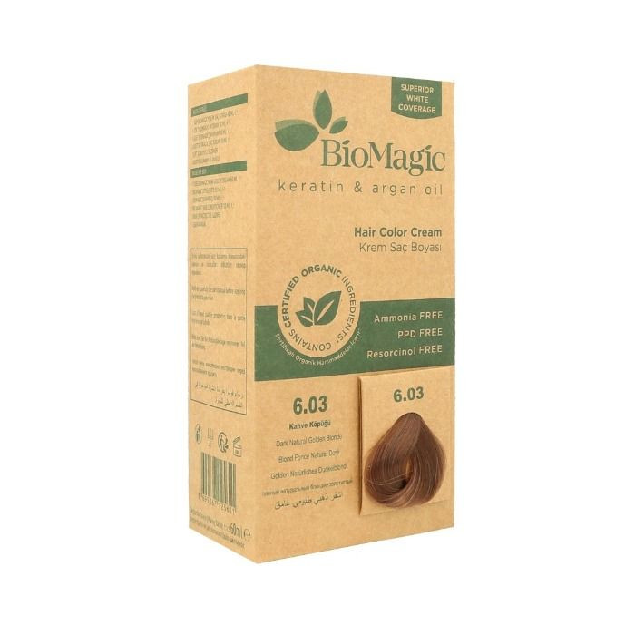 Biomagic - Hair Color Cream Infused With Keratin And Argan Oil - CK 6/03 Dark Nat Golden Blonde 60ml