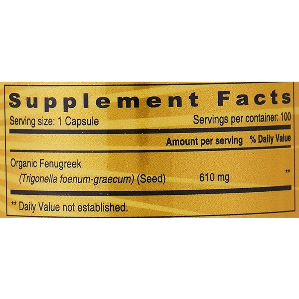 Sunshine Nutrition - Fenugreek Dietary Supplement 100 Capsules