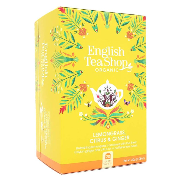 English Tea Shop - Organic Infused With Lemon Grass Citrus & Ginger - 20 Teabags 30g