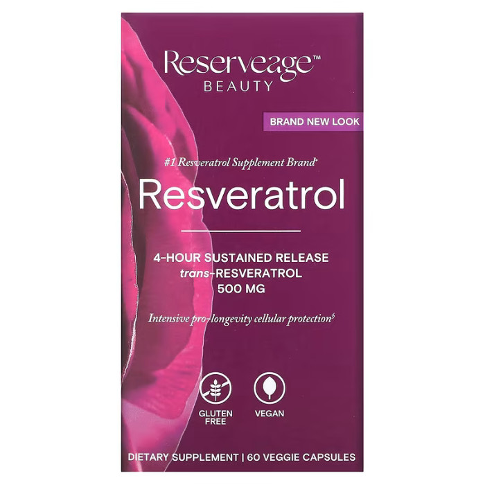 Reserveage - Resveratrol 500 mg Dietary Supplement Veggie Capsules - 30's