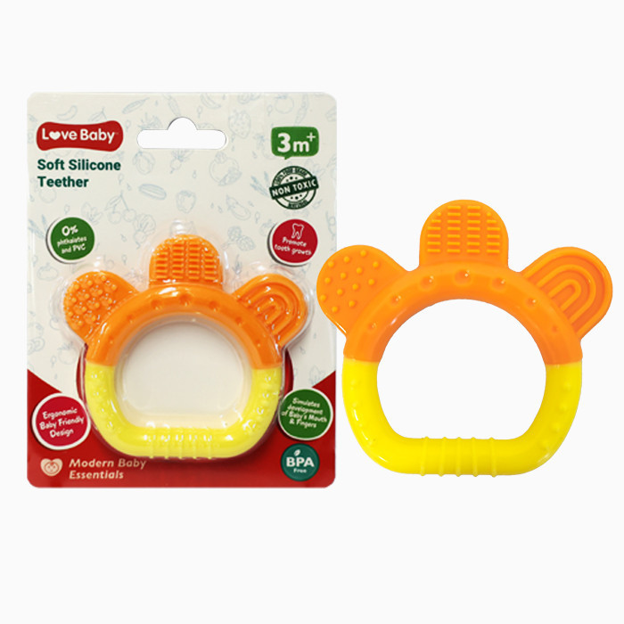 Love Baby - Soft Silicone Teether - YelloWithOrange