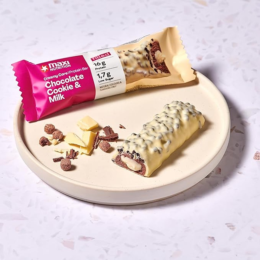 Maxi Nutrition - Chocolate Cookie & Milk Protein Nut Bar - Pack of 12 - 46 gm