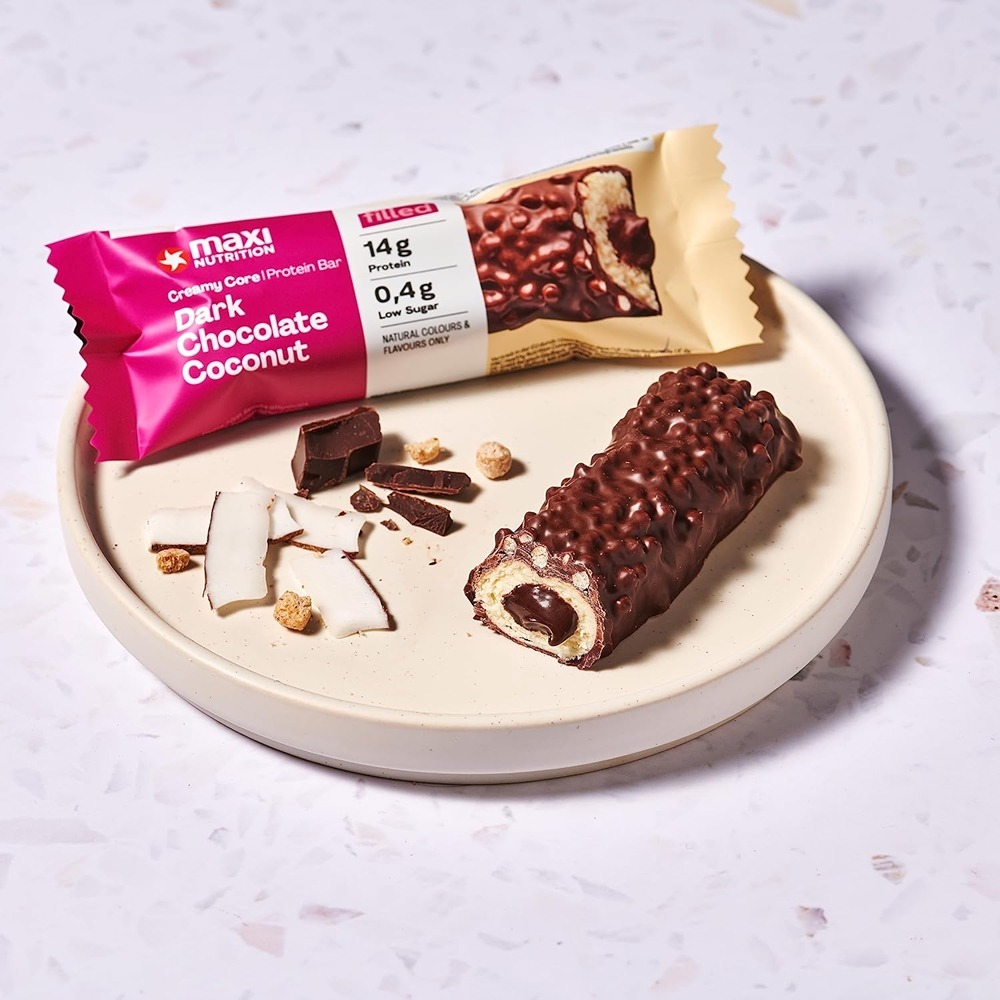 Maxi Nutrition - Dark Chocolate & Coconut Creamy Core Protein Bar - Pack of 12 - 45 gm