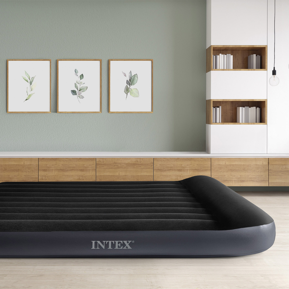 Intex - Pillow Rest Classic Airbed - Black - Full