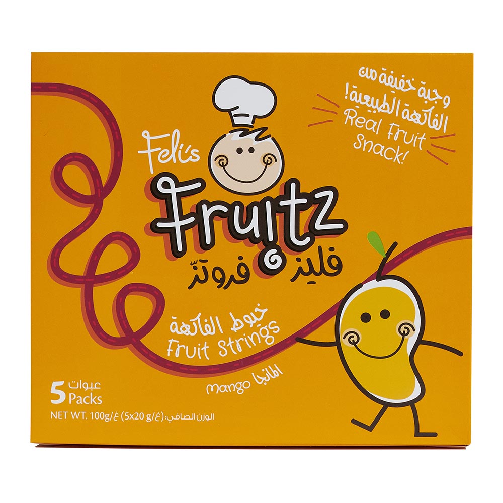 Feli's Fruitz - Mango Real Fruit Strings Snack - 100 gm - 5 Pcs